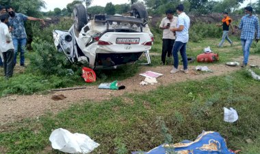 तेज रफ्तार में चलती कार का निकाला पहिया, हादसे मे JEN  की हुई दर्दनाक मौत