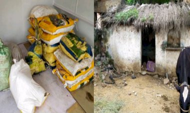 घर में रखे विस्फोटक सामग्री को पुलिस ने किया जब्त, मुलजिम फरार