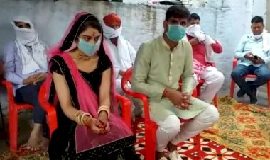 बहरोड के माजरीकला गांव मे हुई चट मंगनी पट शादी , चुन्नी ओढ़ा कर किया सादगी से विवाह