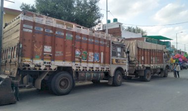 खान सामग्री से भरे दो ट्रक पकडे, खनन माफियाओं में हलचल