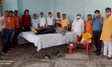 विशाल स्वैच्छिक रक्तदान शिविर मे 106 यूनिट रक्त दानदाताओ द्वारा मानवता के लिये किया रक्तदान