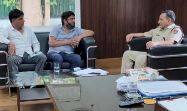 भिवाड़ी क्षेत्र में लगातार हो रही चैन चोरी के आरोपियों की गिरफ्तार को लेकर विधायक ने की एसपी से मुलाकात