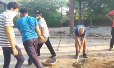 भीलवाड़ा में प्रशासन की अनदेखी का शिकार मोक्ष धाम, स्वयंसेवकों ने किया श्रमदान