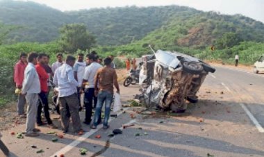 वैन ट्रक की भिड़ंत में चालक की मौत