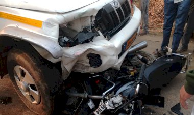 हरसौली के समीप पिकअप की टक्कर से बाइक  सवार की मौत, दूसरा घायल