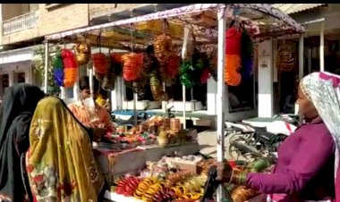 करवा चौथ के चलते बाजार में भीड़ भाड़ बढ़ी