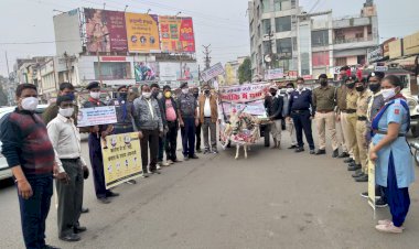 कोरोना जागरूकता के लिए निकाली गधे की शोभायात्रा