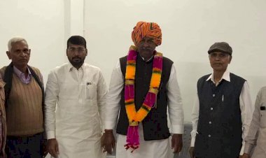 आदर्श जाट महासभा अलवर के जिला अध्यक्ष तूहीराम चौधरी का कठूमर में नरसी किराड व उनकी टीम ने किया स्वागत सम्मान