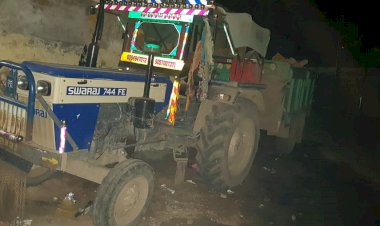 अवैध खनन के 150 मण पत्थर से भरे ट्रैक्टर को रामगढ़ पुलिस ने  किया जप्त