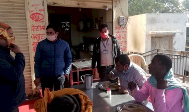 एस डी एम ने इन्दिरा रसोई का किया निरीक्षण