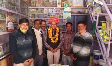 कस्बे में नगरपालिका के नवनिर्वाचित चेयरमेन संजय गीजगड़िया का भाजपा कार्यकर्ताओं ने किया स्वागत