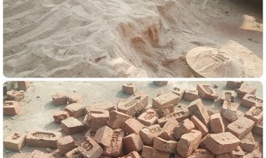 शिकायत के बाद भी विद्यालय भवन निर्माण में ठेकेदार की मनमर्जी, धड़ल्ले से कर रहा घटिया सामग्री का उपयोग