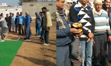 बहरोड़ के तसींग गाॅव मे हुआ  श्री श्याम क्रिकेट प्रतियोगिता का शुभारम्भ