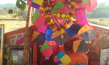 भीलवाड़ा में श्री कामधेनु बालाजी एवं गौ प्रतिमा का पतंगो से हुआ भव्य श्रृंगार