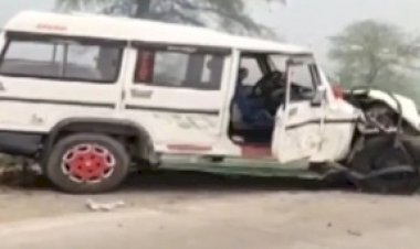 घने कोहरे के चलते हुआ हादसा, ईटों से भरी ट्रैक्टर ट्राली से टकराई बोलेरो  5 घायल