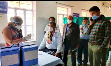 राजगढ़ सामुदायिक स्वास्थ्य केंद्र पर लगा कोरोना का पहला टीका, 760 स्वास्थ्यकर्मी टीके के लिए हुए चिन्हित