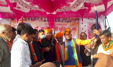 भाजपा प्रदेशाध्यक्ष सतीश पूनिया का गणेशपुरा चौराहे पर भव्य स्वागत