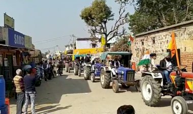 किसान विरोधी कानून वापिस लेने के और दिल्ली में धरना दे रहे किसानों के समर्थन हजारों किसानों द्वारा निकाली रैली