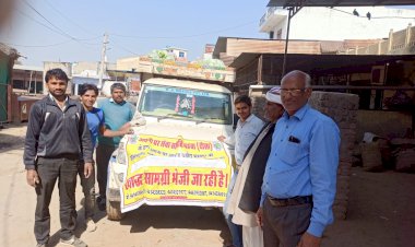 अपना घर सेवा समिति महुआ के माध्यम से 30 कुंटल फल सब्जी अपना घर भरतपुर भिजवाई