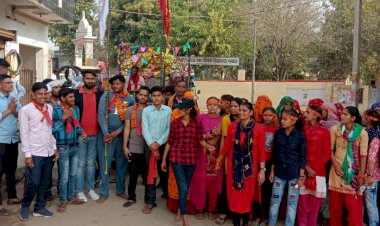 ध्यावण माता के जयकारों के साथ सकट से रवाना हुई पदयात्रा