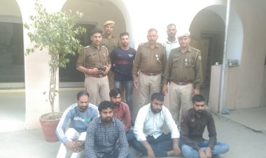 बहरोड नारनोल मार्ग पर पेट्रोल पंप पर लूट की नाकाम कोशिश 5 बदमाश गिरफ्तार