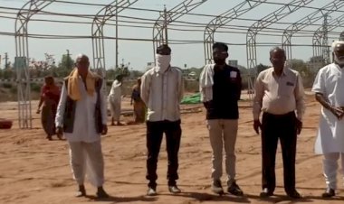 सांवरिया हनुमान मंदिर में प्रथम पाटोत्सव की तैयारियां बाबूगिरी महाराज ने लिया जायजा