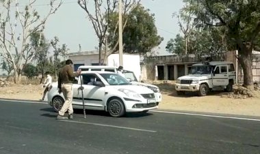 नोगावां पुलिस ने लिया एक्शन एमवी एक्ट व सोशल डिस्टेंसिंग के उलंघन पर काटे चालान