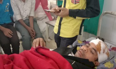 सडक दुर्घटना में पूर्व पाषर्द घायल, भरतपुर रैफर