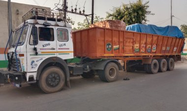 अवैध खनन माफियाओ के खिलाफ पुलिस की कार्यवाही,  ओवरलोड चार वाहन पकडे