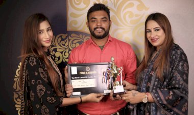 पांसल के गोपाल सेन को गुजरात मे मिला इंटरनेशनल मैकअप एवॉर्ड, गांव में छाई खुशी