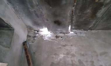 बहरोड़ के ऊंटोली में मकान पर गिरी बिजली