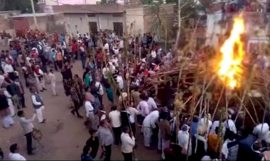 हर्षोल्लास के साथ होलीका की पूजा अर्चना की सुख समृद्धि की कामना