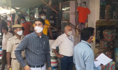 लक्ष्मणगढ़ में कोविड गाइडलाइनो के उलंघन पर तीन दुकाने सीज कर वसूला 2500 रुपये जुर्माना