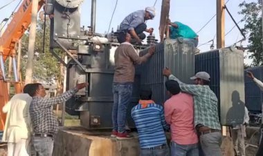 वीरमपुरा के विद्युत केन्द्र पर लगाया बडा ट्रांसफार्मर