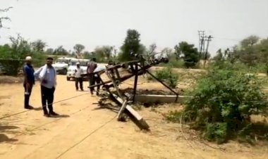 अज्ञात वाहन ने मारी वीरमपुरा फीडर पोल को टक्कर, पांच जीएसएस केन्द्रो की विद्युत आपूर्ति 20 घन्टे से बन्द