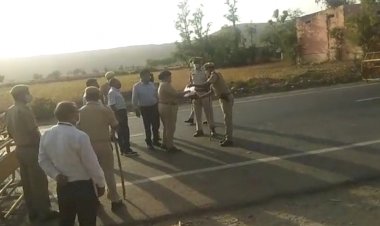 हरियाणा बॉर्डर का निरीक्षण करने पहूँचे पुलिस अधीक्षक व एडीएम प्रथम