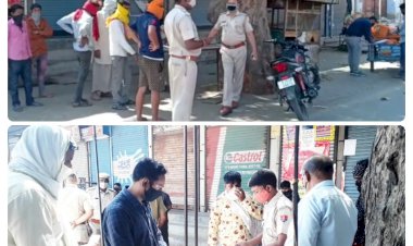 बेवजह घूम रहे लोगो के गोविंदगढ़ प्रशासन द्वारा काटे गए चालान व 3 दुकानो को किया सील