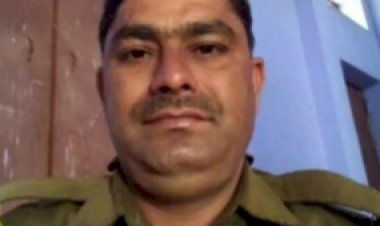 मृतक कांस्टेबल गोकलेश शर्मा का राजकीय सम्मान के साथ पैतृक गांव धमारी में किया गया अंतिम संस्कार