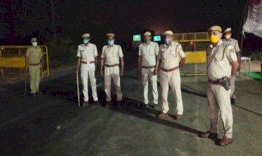 अंतरजिला सीमा बॉर्डर पर पुलिस की नाकाबंदी
