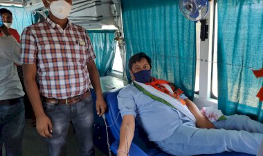 हलैना में भाजपा कार्यकर्ताओं ने किया 25 यूनिट रक्तदान