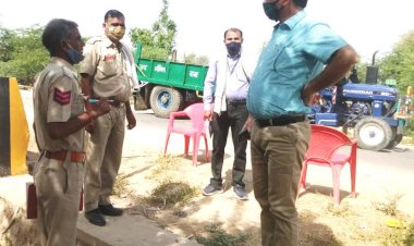 विकास अधिकारी ने अलवर दाैसा बाॅर्डर पर स्थित उदयपुरा माेड चैक पाेस्ट का किया औचक निरीक्षण