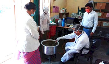 मौसमी बीमारियों के बचाव के लिए पिलाया गया आयुर्वेदिक काढा