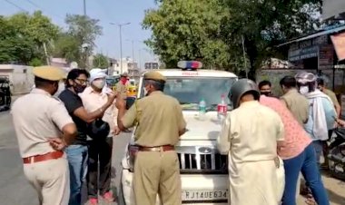 सड़कों पर बेवजह घूमने वाले लोगों के पुलिस ने काटे चालान