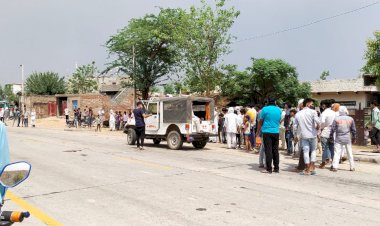 टैंकर ने मोटरसाइकिल को मारी टक्कर एक युवक की मौके पर दर्दनाक मौत, एक गंभीररूप से घायल, अलवर रैफर