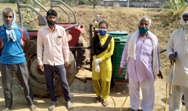 कोरोना वैश्विक महामारी को लेकर सजग सरपंच दीपाली व सचिव संजय यादव