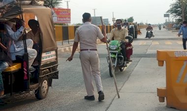 बढ़ते संक्रमण को लेकर बगड पुलिस का एक्शन मोड़ चार वाहनो को सीज, काटे 32 चालान