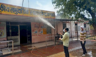 सोडीयम हाइपोक्लोरोराईट का कराया छिड़काव