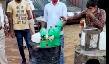 आबकारी थाना पुलिस ने मीरका बसी में 200 लीटर वाश की नष्ट