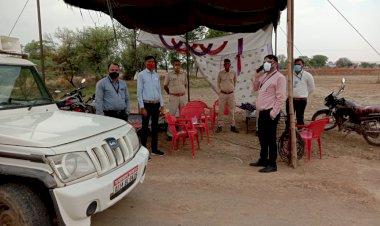 बीडीओ ने किया ग्रामीण क्षेत्रो का दौरा 22 लाेगाे के काटे चालान, 2 दुकान की सील