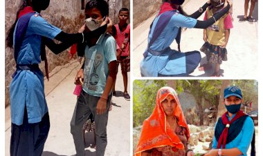 लाकडाउन मे आमजन को जागरूक कर रहे मकराना स्काउट व गाइड, गली-मौहल्लों मे बांटे मास्क